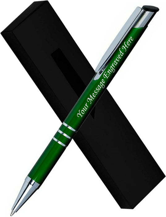 Paul Clover Personalised Aluminium Ballpoint Pen in a Choice of Colours with Gift Box and Velvet Pouch