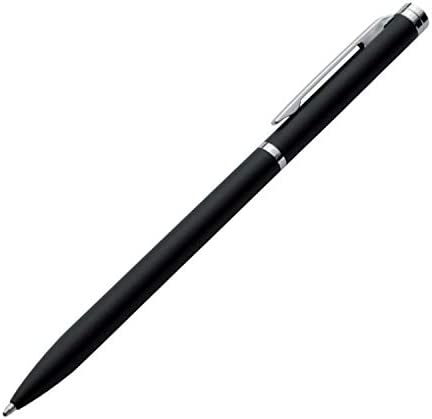 Personalised Engraved Black Slim Ballpoint Pen with Silver Trim in Chrome Case or Gift Box