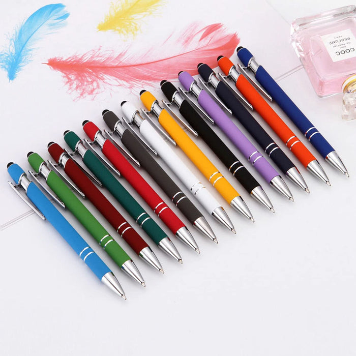 Paul Clover Personalised Engraved Soft Touch Ballpoint Pen and Stylus in Presentation Box