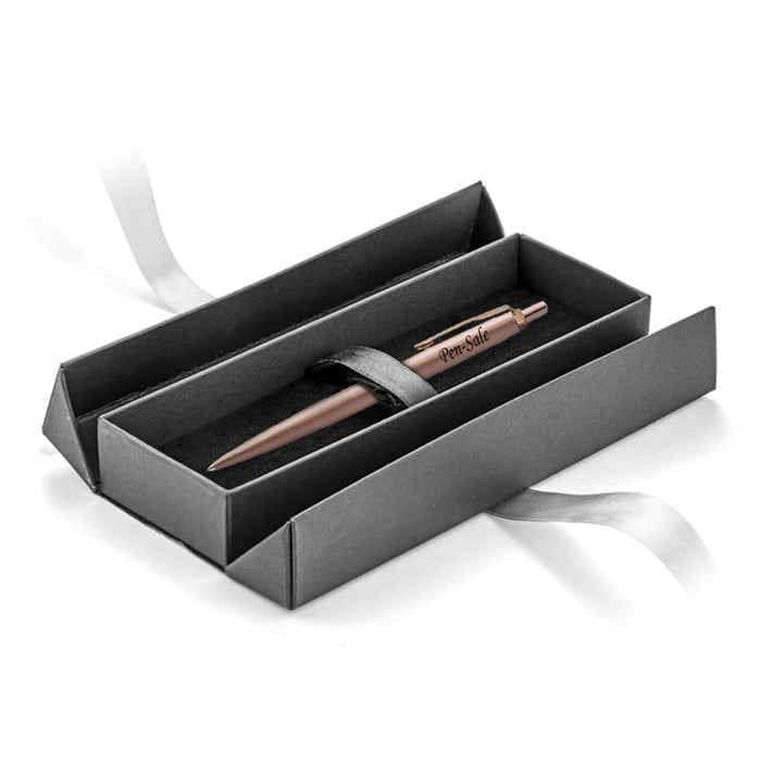 Personalised Engraved Parker Jotter Stainless Steel Rose Gold Ballpoint Pen in Ribbon Presentation Box