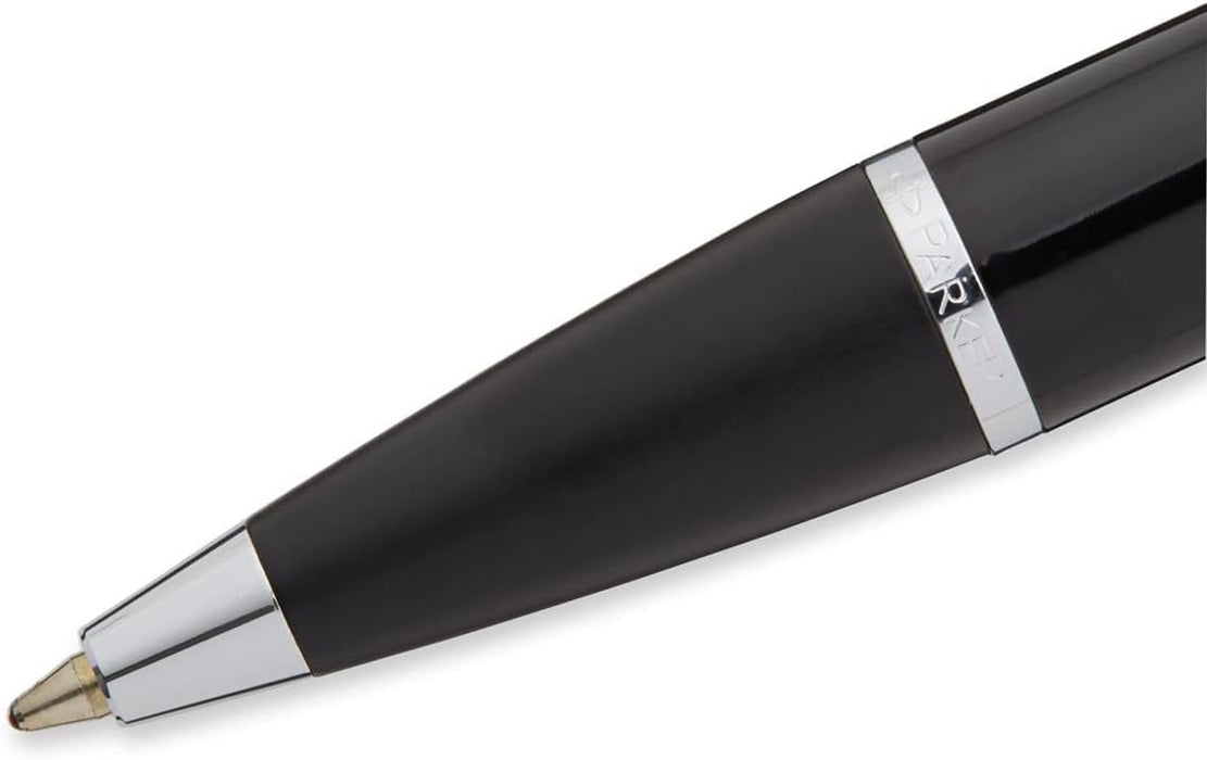 Personalised Engraved Parker IM Black Ballpoint Pen with Silver Trim in Parker Gift Box