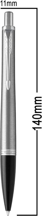 Personalised Engraved Parker Urban Silver Ballpoint Pen with Silver and Black Trim in Parker Gift Box