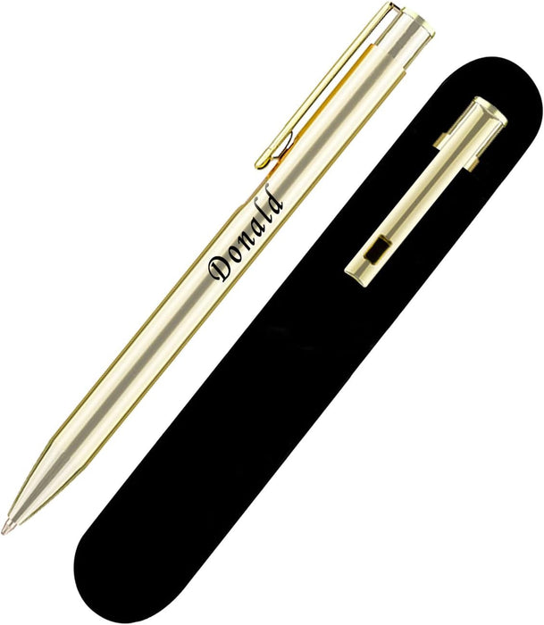 Personalised Engraved Gold Lightweight Ballpen in Presentation Box or Velvet Pouch