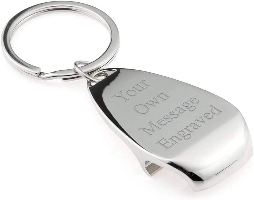 Personalised Engraved Stainless Steel Claw Bottle Opener Keyring in Protective Sleeve