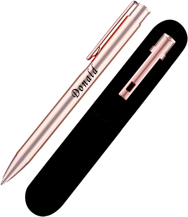 Personalised Engraved Pink Lightweight Ballpen in Presentation Box or Velvet Pouch