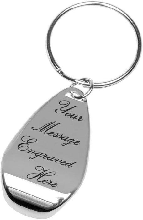 Personalised Engraved Stainless Steel Claw Bottle Opener Keyring in Protective Sleeve