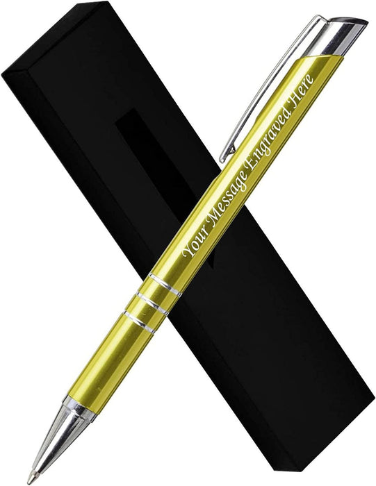 Paul Clover Personalised Aluminium Ballpoint Pen in a Choice of Colours with Gift Box and Velvet Pouch