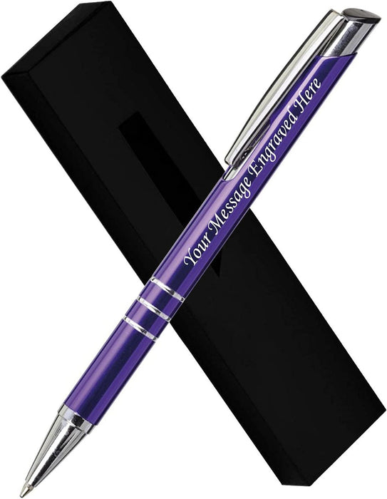 Paul Clover Personalised Aluminium Ballpoint Pen in a Choice of Colours with Gift Box and Velvet Pouch