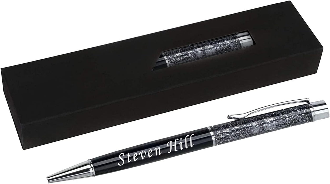 Paul Clover Personalised Floating Glitter Ballpoint Pen in 11 Colours with Luxury Gift box