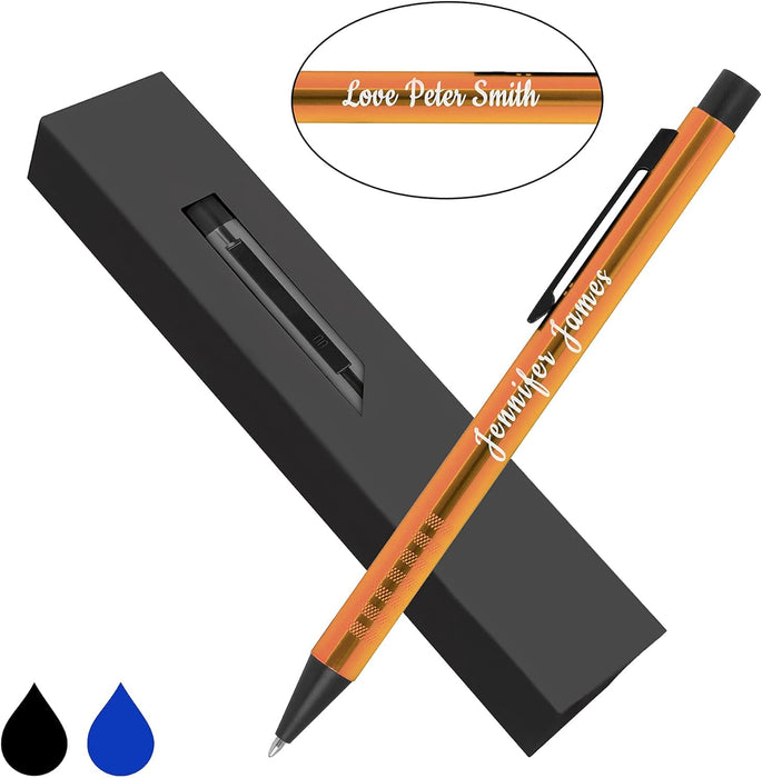 Personalised Engraved Ballpen in 9 Colours with Matching Trim and Premium Dotted Design Grip