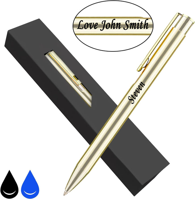 Personalised Engraved Gold Lightweight Ballpen in Presentation Box or Velvet Pouch