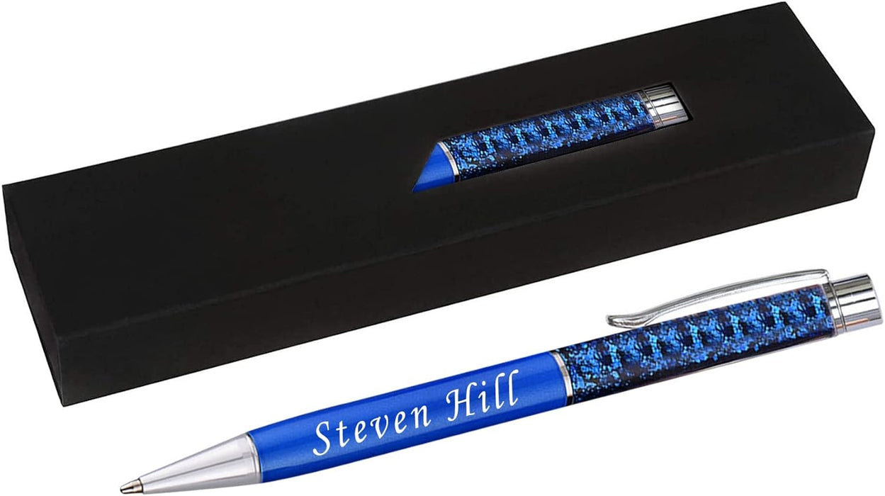 Paul Clover Personalised Floating Glitter Ballpoint Pen in 11 Colours with Luxury Gift box