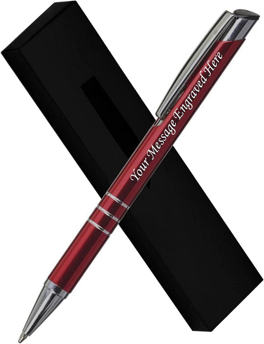 Paul Clover Personalised Aluminium Ballpoint Pen in a Choice of Colours with Gift Box and Velvet Pouch