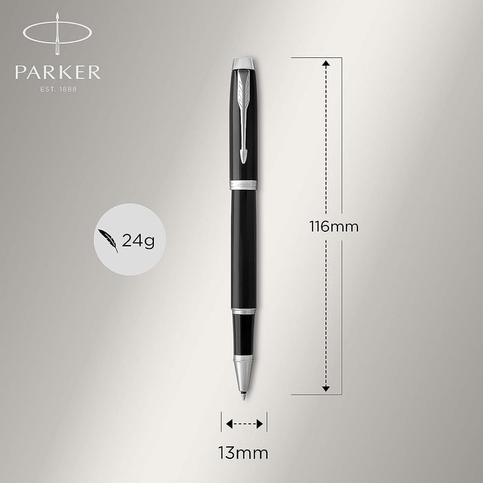 Personalised Engraved Parker IM Black Rollerball Pen with Silver Trim in Parker Gift Box