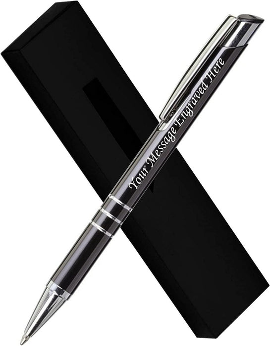 Paul Clover Personalised Aluminium Ballpoint Pen in a Choice of Colours with Gift Box and Velvet Pouch