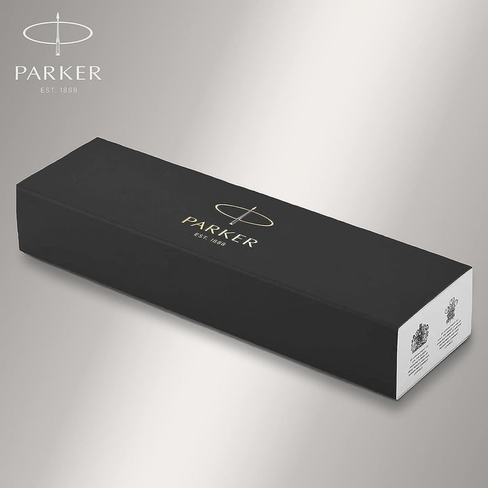 Personalised Parker IM Black Ballpen & Rollerball Pen Set with Silver Trim in Parker Presentation Box