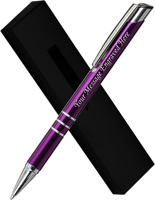 Paul Clover Personalised Aluminium Ballpoint Pen in a Choice of Colours with Gift Box and Velvet Pouch