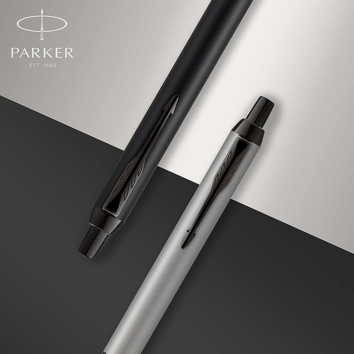 Personalised Engraved Parker Urban Silver Ballpoint Pen with Silver and Black Trim in Parker Gift Box