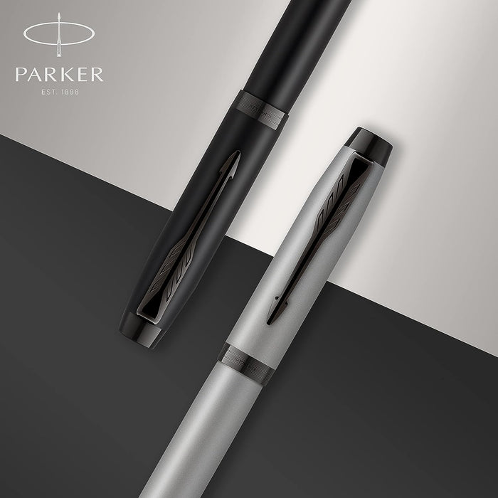 Personalised Engraved Parker IM Black Rollerball Pen with Silver Trim in Parker Gift Box