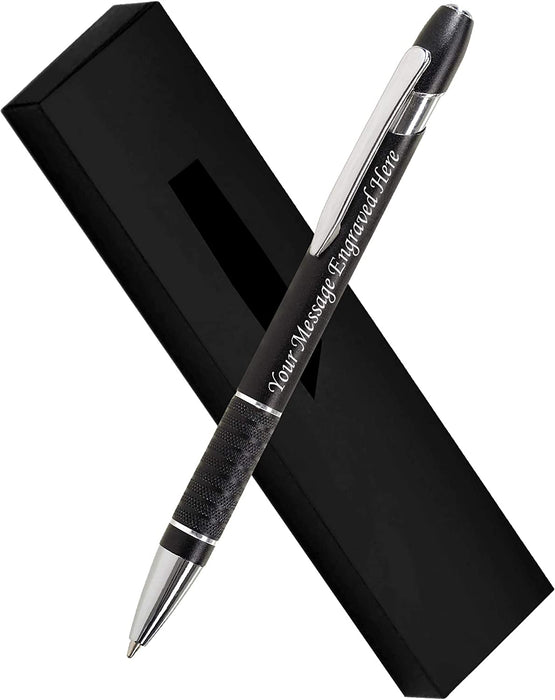 Paul Clover Aluminium Sonic Black Ballpoint Pen with Silver Clip and Trim