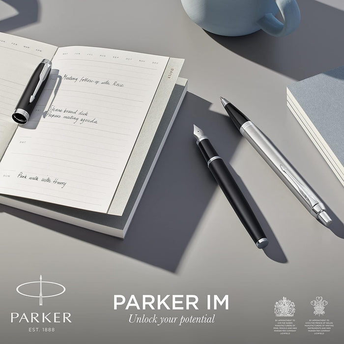 Personalised Engraved Parker Urban Silver Ballpoint Pen with Silver and Black Trim in Parker Gift Box