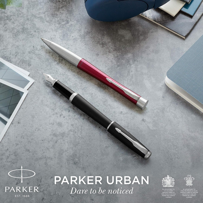 Personalised Engraved Parker IM Black Rollerball Pen with Silver Trim in Parker Gift Box