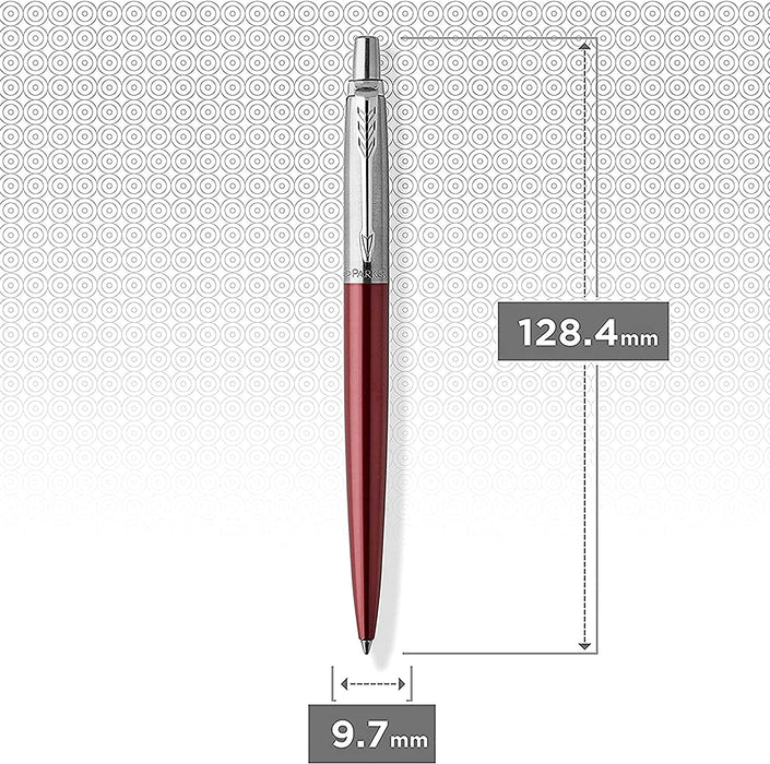 Personalised Engraved Parker Jotter Red Ballpoint Pen in Ribbon Presentation Box