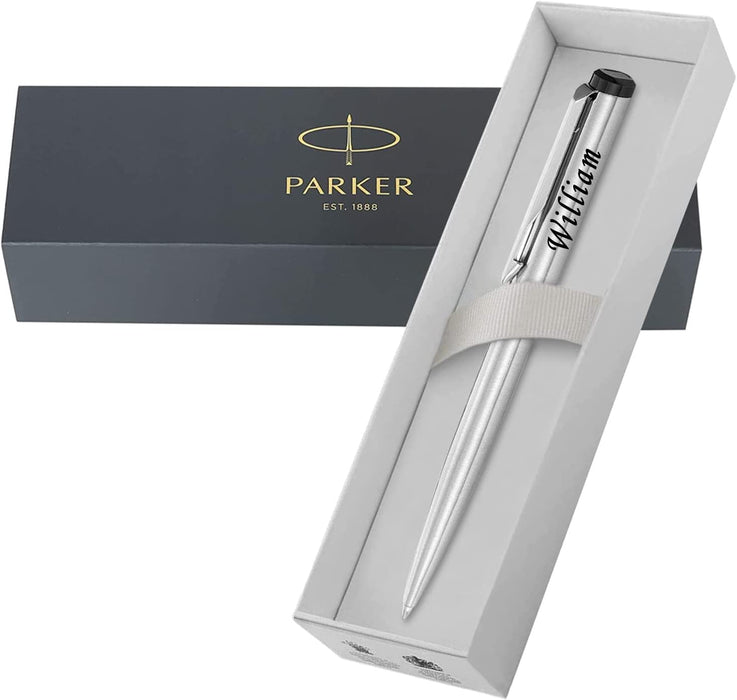 Personalised Engraved Silver Parker Vector Ballpoint Pen in Parker Gift Box