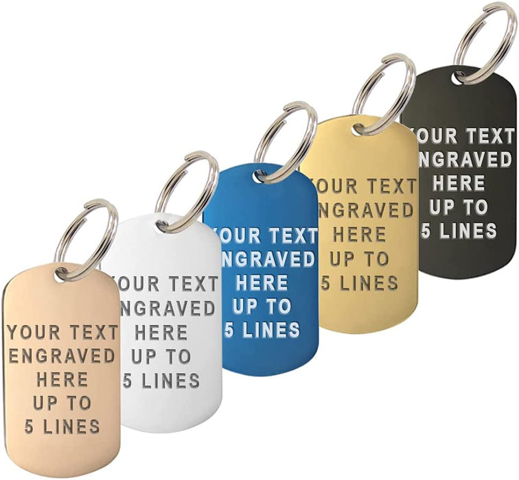 Personalised Engraved Round, Oblong and Bone Shaped Dog Collar ID Tags in Five Colours