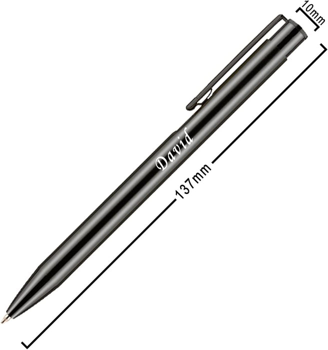 Personalised Engraved Black Lightweight Ballpen in Presentation Box or Velvet Pouch