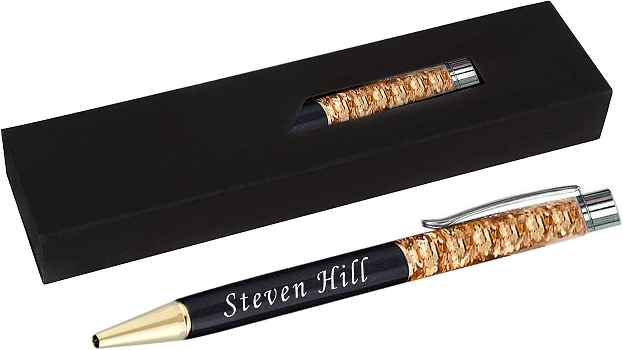 Paul Clover Personalised Floating Glitter Ballpoint Pen in 11 Colours with Velvet Pouch and Gift box