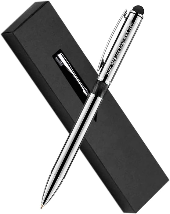 Personalised Engraved Metal Ballpoint and Stylus in a Choice of Colours with Presentation Box