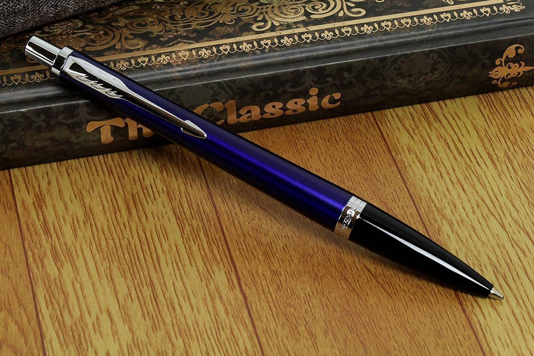 Personalised Engraved Parker Metallic Blue Urban Ballpoint Pen with SIlver Trim in Parker Gift Box