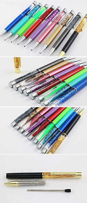 Paul Clover Personalised Floating Glitter Ballpoint Pen in 11 Colours with Luxury Gift box