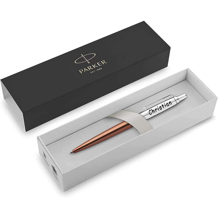 Personalised Engraved Parker Jotter Chelsea Orange Ballpoint Pen in Parker Gift Box