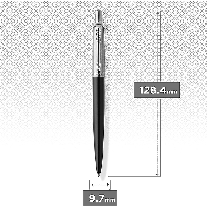Personalised Engraved Parker Jotter Black Ballpoint Pen in Gift Box and Genuine Pink Leather Pouch