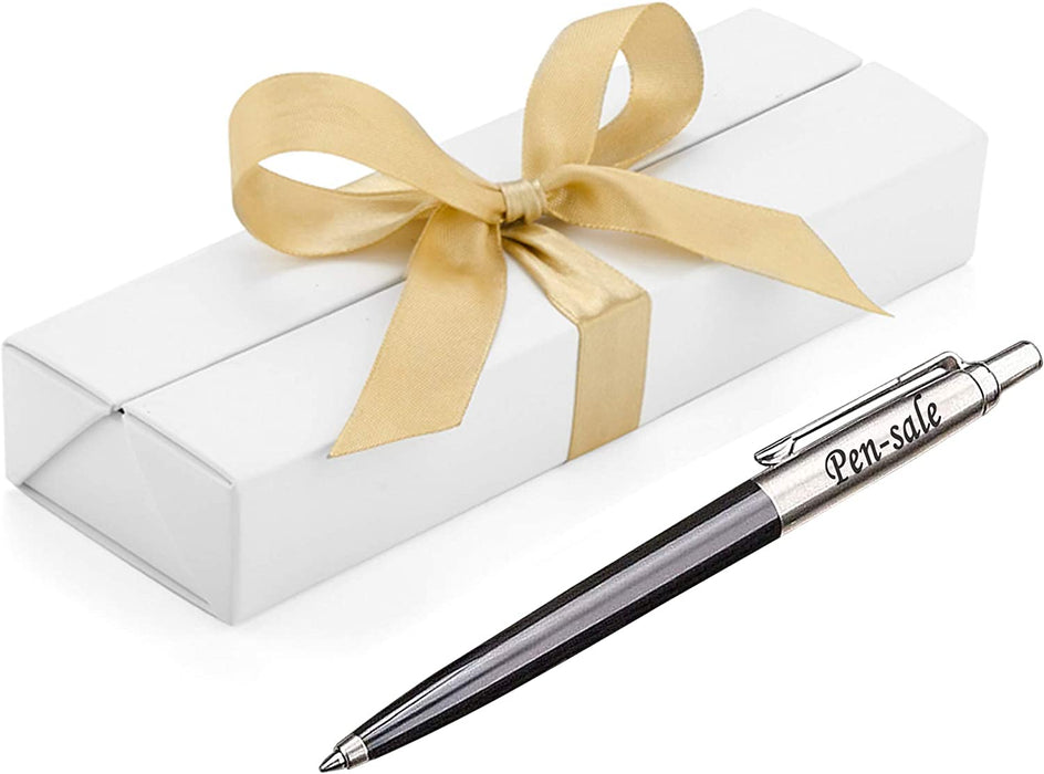 Personalised Engraved Parker Jotter Black Ballpoint Pen in Ribbon Presentation Box