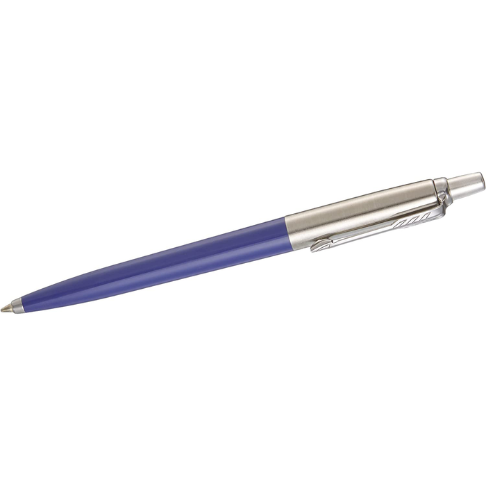 Personalised Engraved Parker Jotter Blue Blue Ink Ballpoint Pen in Ribbon Presentation Box