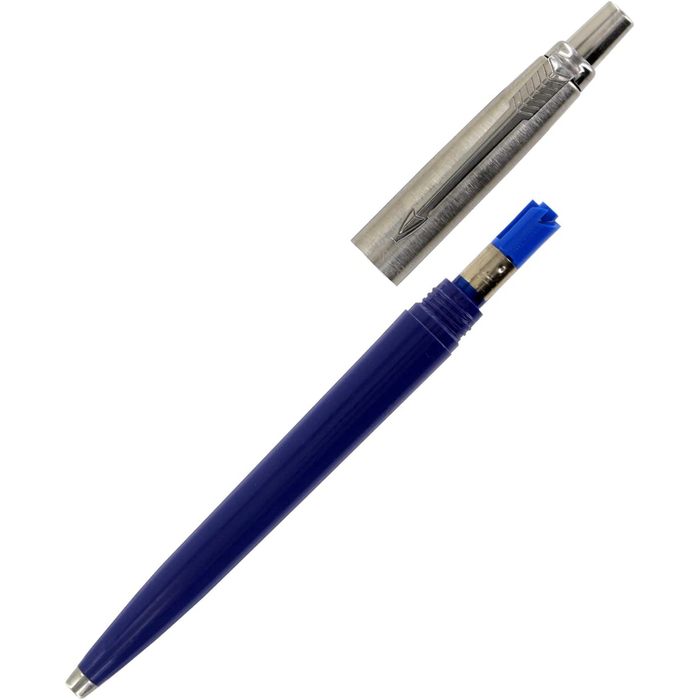 Personalised Engraved Parker Jotter Blue Blue Ink Ballpoint Pen in Ribbon Presentation Box