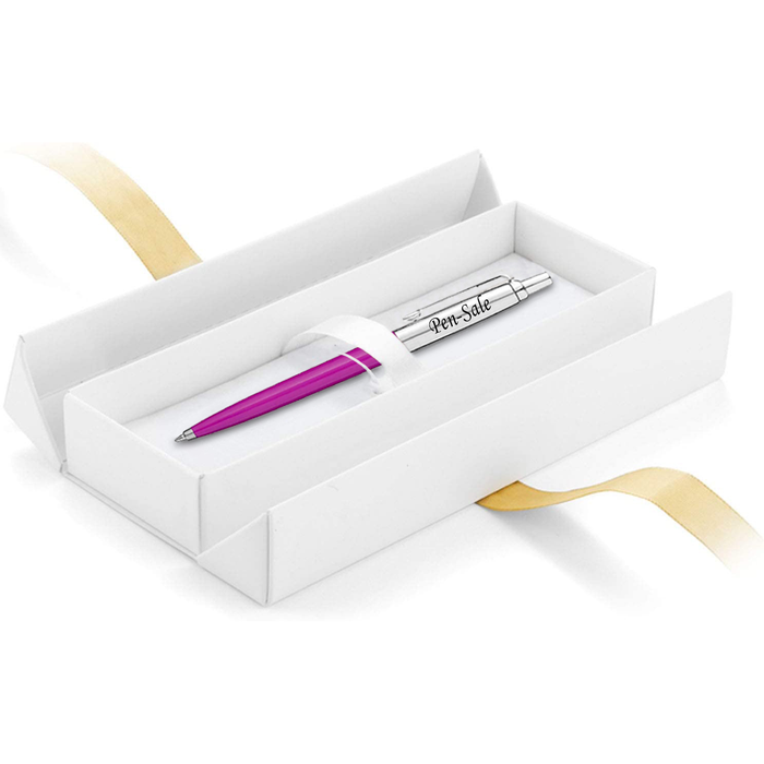 Personalised Engraved Parker Jotter Pink Ballpoint Pen in Ribbon Presentation Box