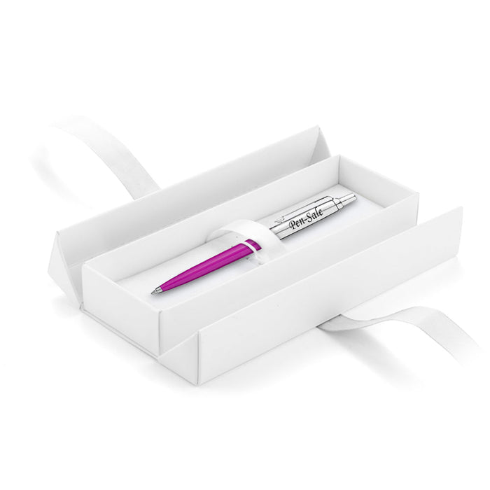 Personalised Engraved Parker Jotter Pink Ballpoint Pen in Ribbon Presentation Box