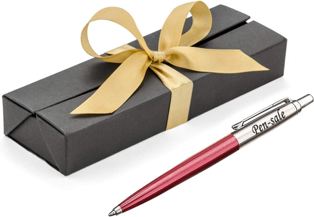 Personalised Engraved Parker Jotter Red Ballpoint Pen in Ribbon Presentation Box