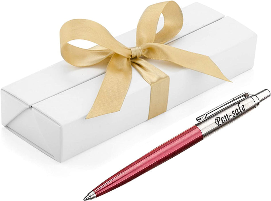 Personalised Engraved Parker Jotter Red Ballpoint Pen in Ribbon Presentation Box