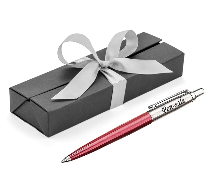 Personalised Engraved Parker Jotter Red Ballpoint Pen in Ribbon Presentation Box