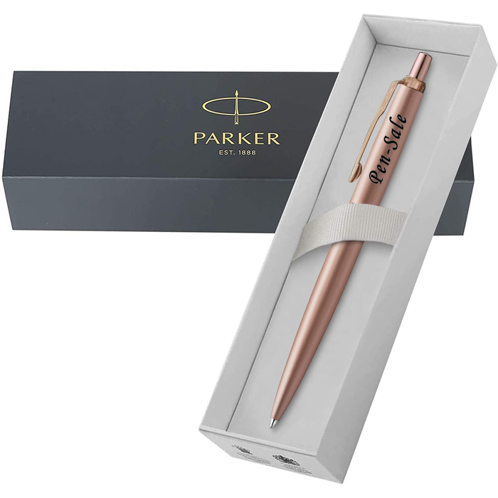 Personalised Engraved Parker Jotter Stainless Steel Rose Gold Ballpoint Pen in Parker Gift Box