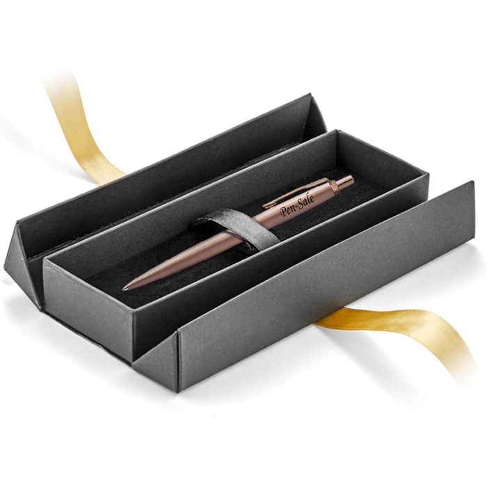 Personalised Engraved Parker Jotter Stainless Steel Rose Gold Ballpoint Pen in Ribbon Presentation Box