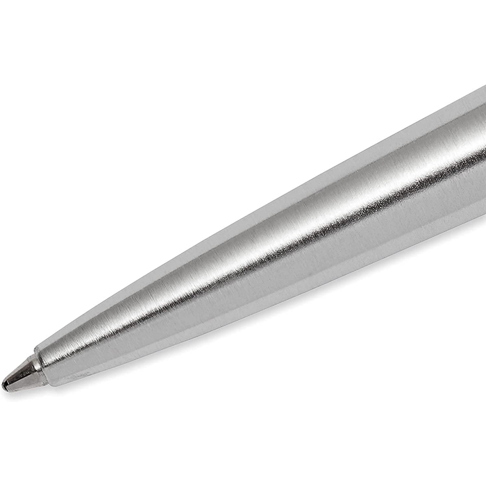Personalised Engraved Parker Jotter Stainless Steel Blue Ink Ballpoint Pen in Ribbon Presentation Box