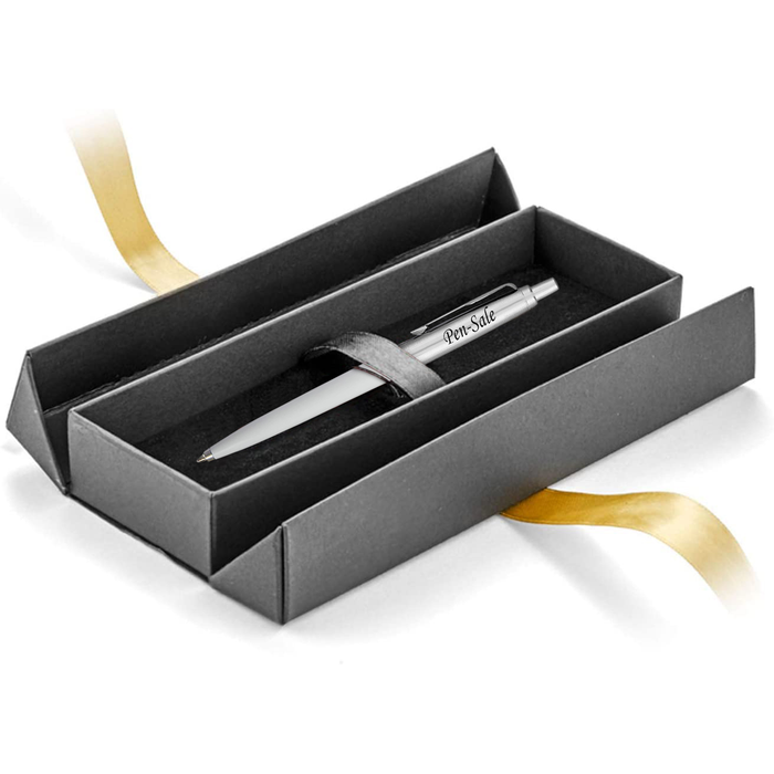 Personalised Engraved Parker Jotter White Ballpoint Pen in Ribbon Presentation Box