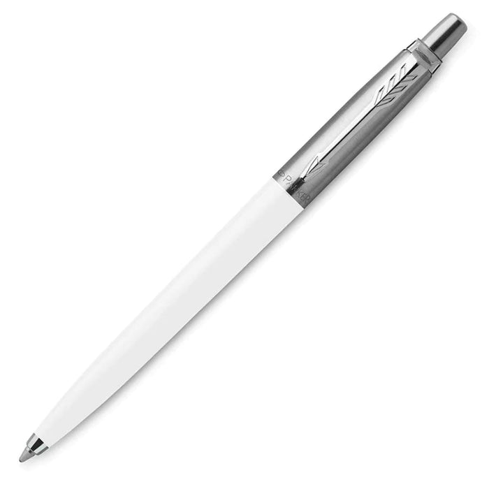 Personalised Engraved Parker Jotter White Ballpoint Pen in Ribbon Presentation Box