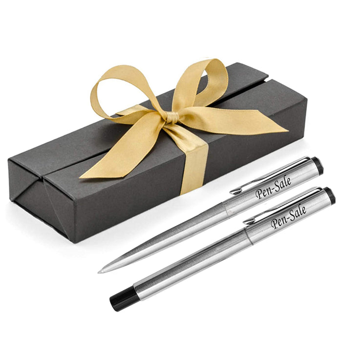 Personalised Silver Jotter Parker Ballpen and Fountain Pen with Choice of Luxury Gift Boxes